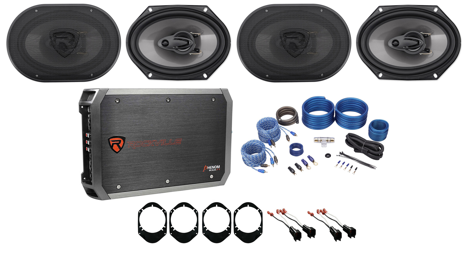 Комплект для замены динамиков Rockville 6x8 4-канальный усилитель для Lincoln Navigator 1999-2002 годов выпуска 37590₽