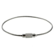 Heavy Duty Keyring Screw Locking Wire Key Ring Keychain Cable Stainless Steel