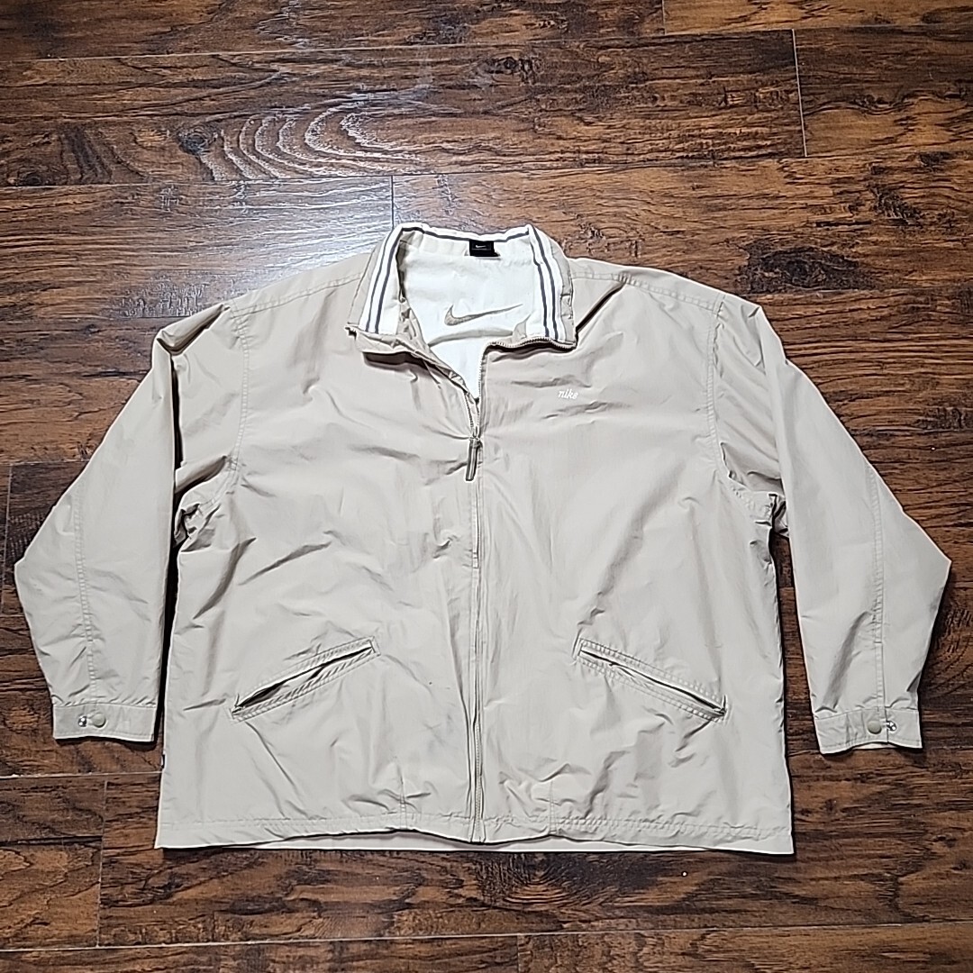 SACAI X NIKE Giacca da trapano Nike Big Swoosh 2XL beige crema vintage rara anni 90
