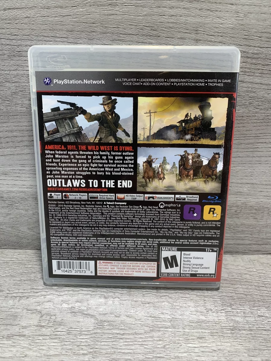 Red Dead Redemption Sony PlayStation 3 PS3 Video Game With Manual