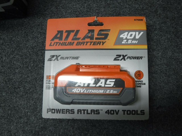 Atlas 2.5 Ah Heavy Duty 40v Max Li Ion Battery Lithium Power Tools 40
