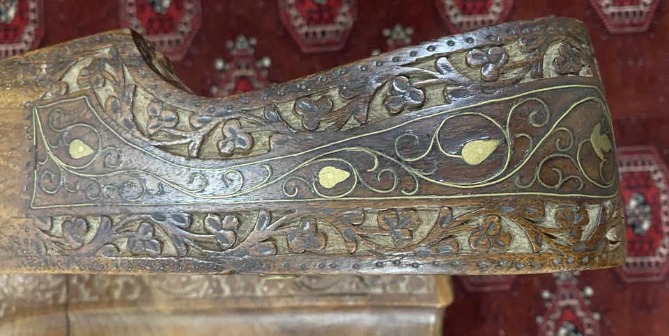 Mecedora angloindia vintage con incrustaciones Foto 4 de 4