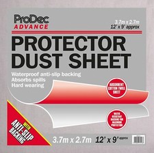 ProDec Advance 12' x 9' Water Resistant Protector Dust Sheet For Covering Floors