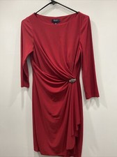 Chaps Womens XS Red Elegant Dress Cocktail Party Polyester