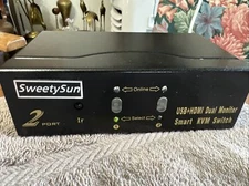 SweetySun 2 Port USB+HDMI Dual Monitor Smart KVM Switch VGA/DVI/HD/DP