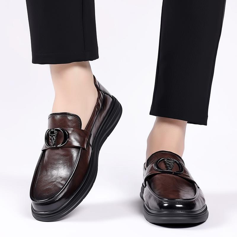 SAOLA Scarpe comode morbide da uomo leisure retrò britanniche business Oxford pull on punta rotonda