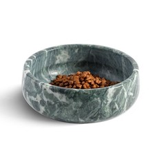 Natural Marble Dog Bowl, 5lbs Non-Slip Cat and Dog Food Bowl Dish, Non-Tippin...