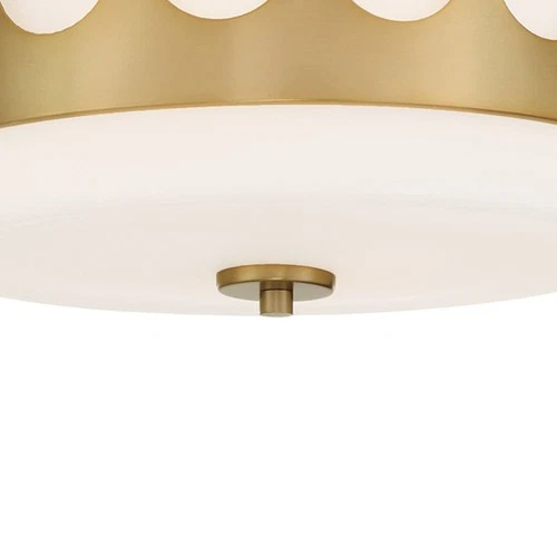 Crystorama Kirby 13 1/4"Wide Vibrant Gold Drum Ceiling Light - Picture 4 of 7