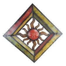 Vintage Metal Sun Wall Art 18'' Rustic Retro Hanging Wall Sculpture Decoration