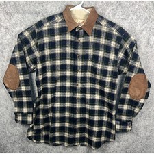 Woolrich Vintage Long Sleeve Flannel Shirt Men's Large Made in USA Plaid EUC