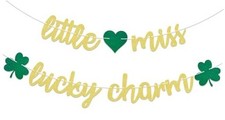 Little Miss Lucky Charm Banner - Lucky Themed Baby Shower Decor, St.Patrick's