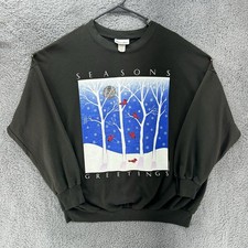 Vintage Willow Bay Crew Neck Sweatshirt Mens Size L Seasons Greetings USA Made