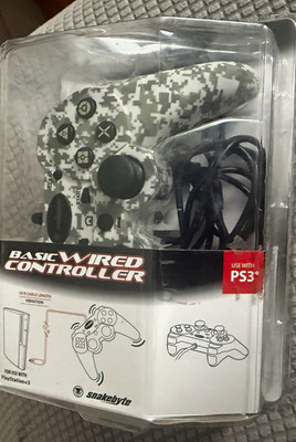 snakebyte Basic Wired Controller 10 ft Vibration Turbo-Fire PS3 SB01426