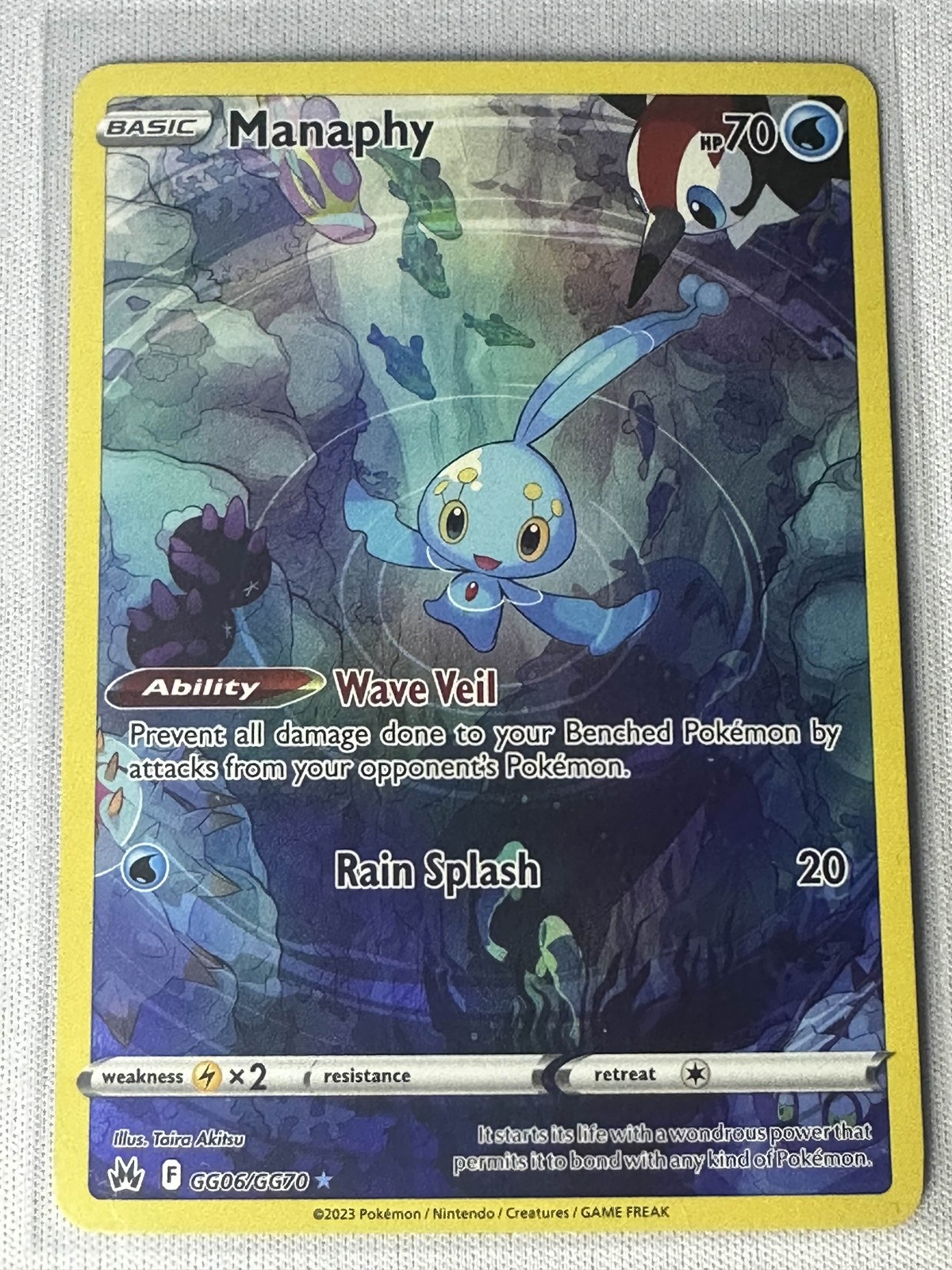 Manaphy Ultra Rare Crown Zenith: Galarian Gallery GG06/GG70 NM