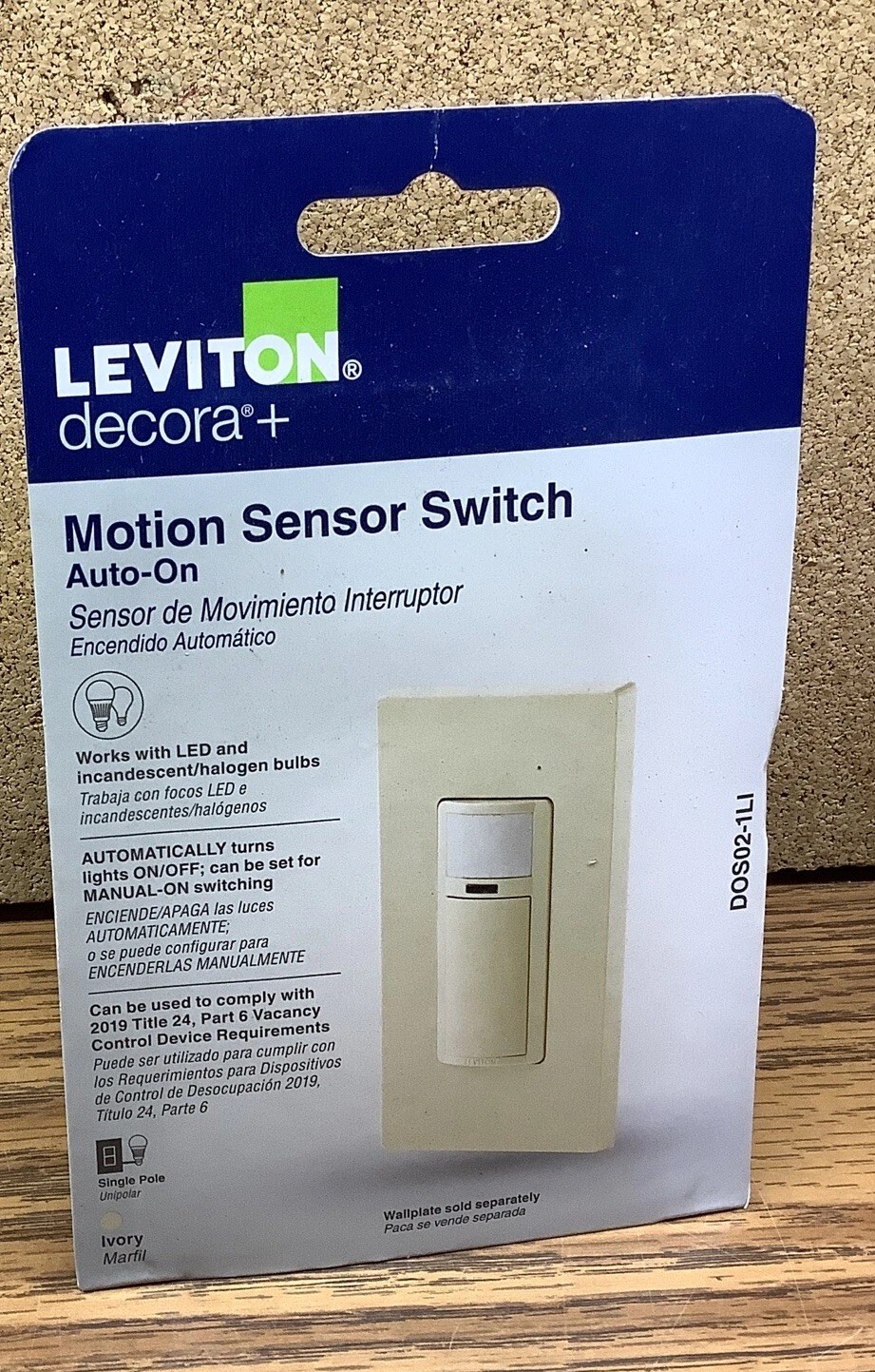 NOB Leviton Decora + Motion Sensor Switch Auto On DOS02-1LI