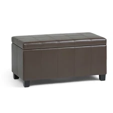 Dover 36 inch Wide Contemporary Rectangle Storage Ottoman Bench in Chocolate ...