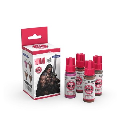 AK Interactive Human Flesh QUICK GEN Acrylic Paint for Figures Set 18ml 4x