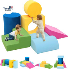 Toddler Climbing Toys Indoor, 7-Piece Colourful Foam Climbing Blocks, Soft Play