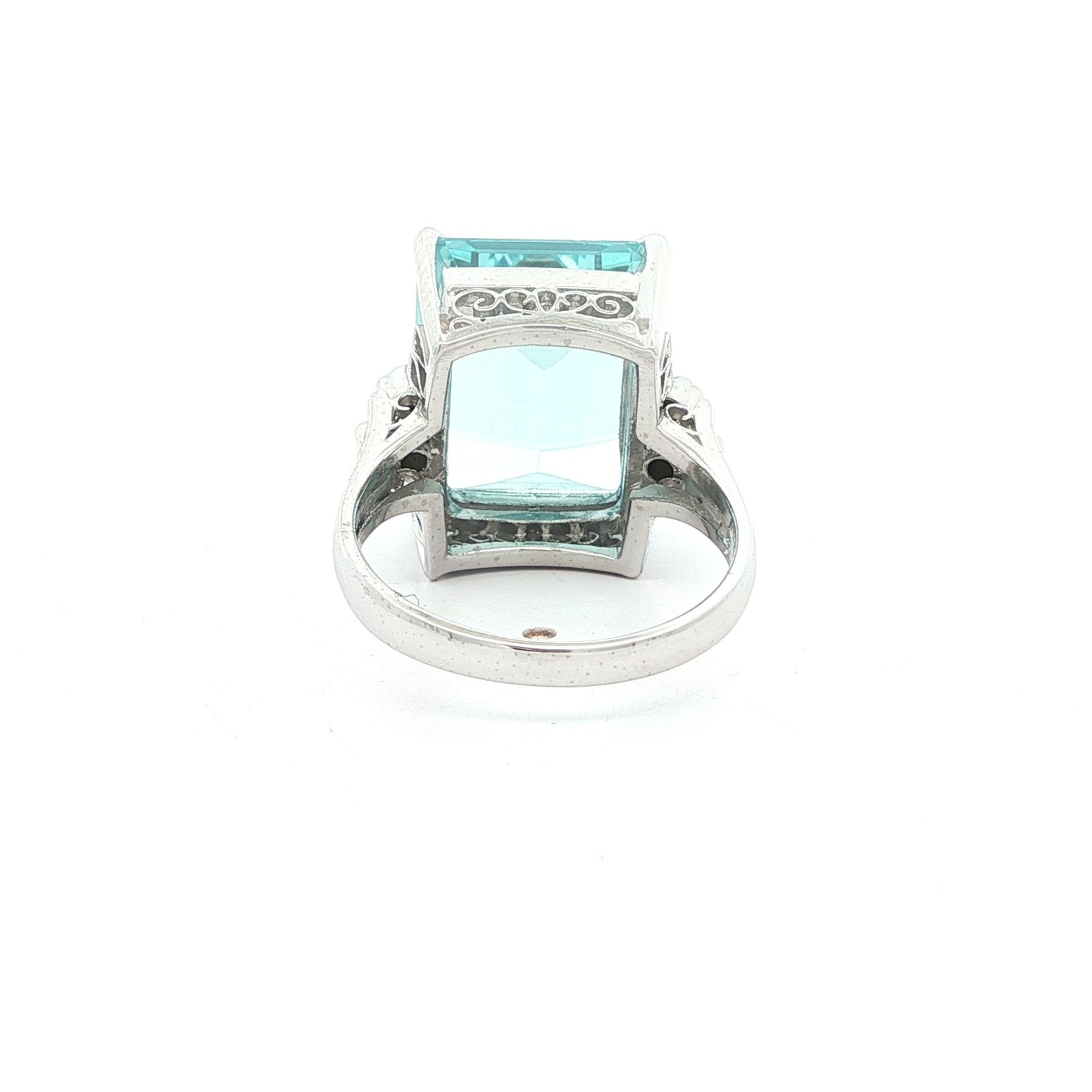 Vintage Platinum Nice 8ct Rectangular Step Cut Aq… - image 5