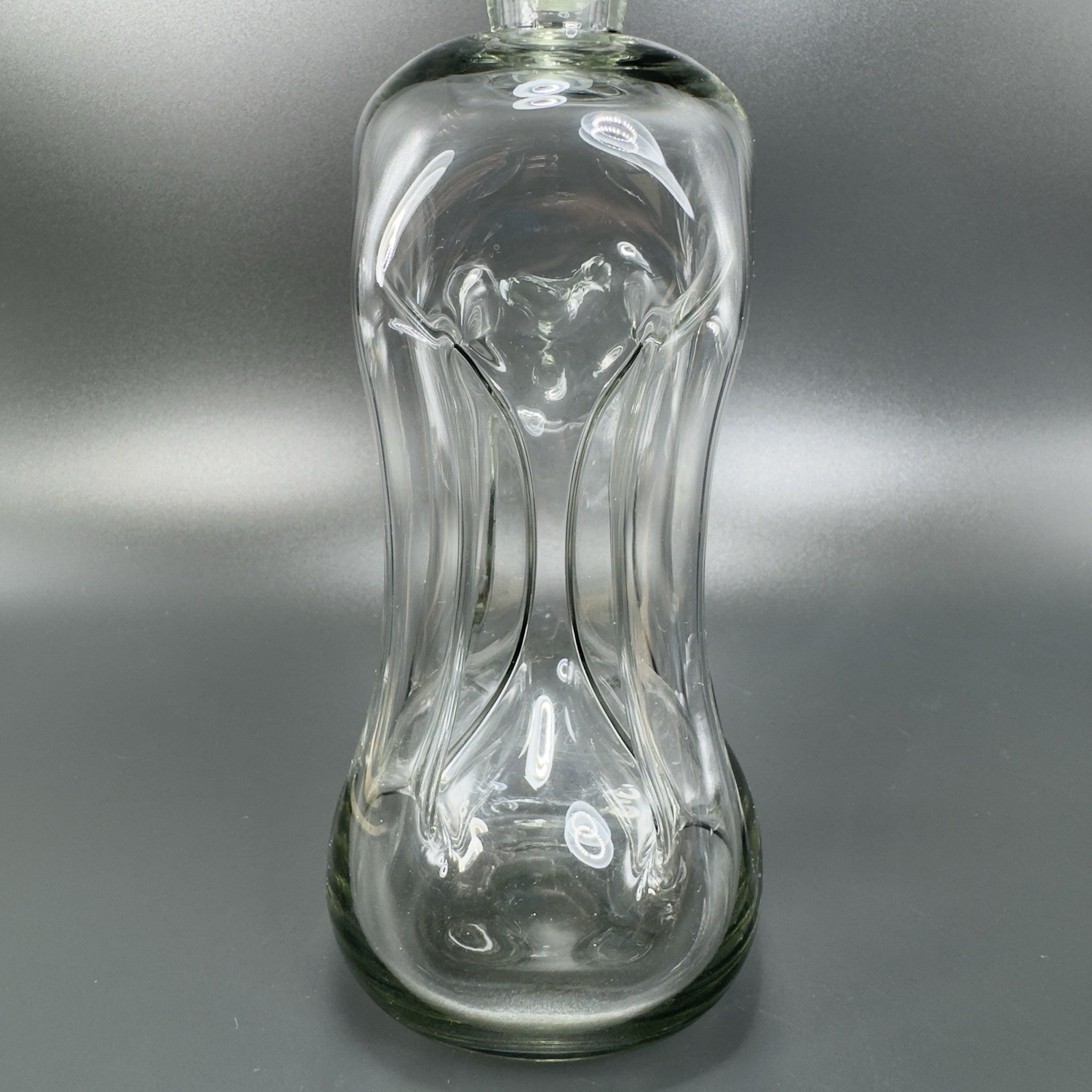 Holmegaard Kluk Kluk Pinch Bottle Smokey Black Glass Decanter Spirits Bottle VTG