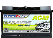 Electronicx Caravan Edition Batteria AGM 100 AH 12V Camper Barca Alimentazione