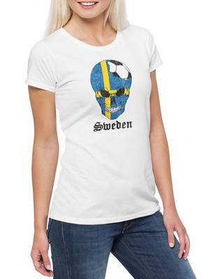 Sweden Football Comet Damen T-Shirt Schweden Schwedisch Fahne Schwedische