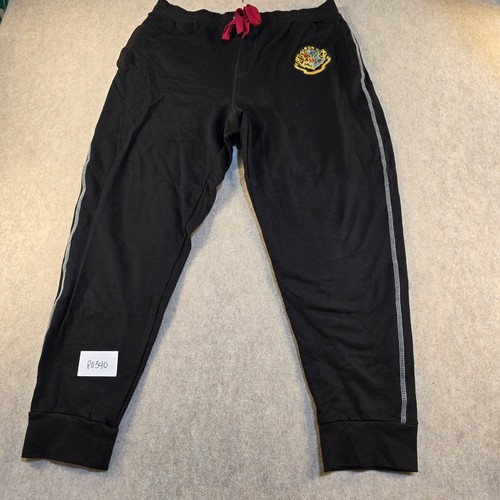 Harry Potter Universal Studios Hogwarts Crest Joggers Black Sweatpants Mens L