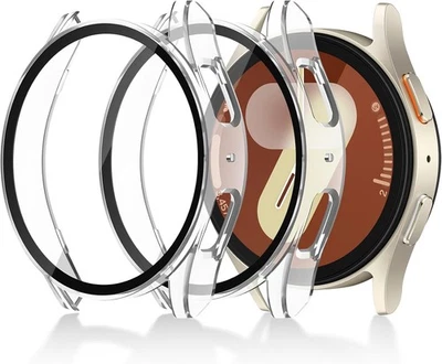 SELTUREONE 2 Stück Hülle für Samsung Galaxy Watch 7 40mm Schutzhülle mit Displayschutz, Har