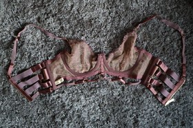 Bordelle Selene Bodice Bra Plum purple star embroidery 24k NWOT S Small