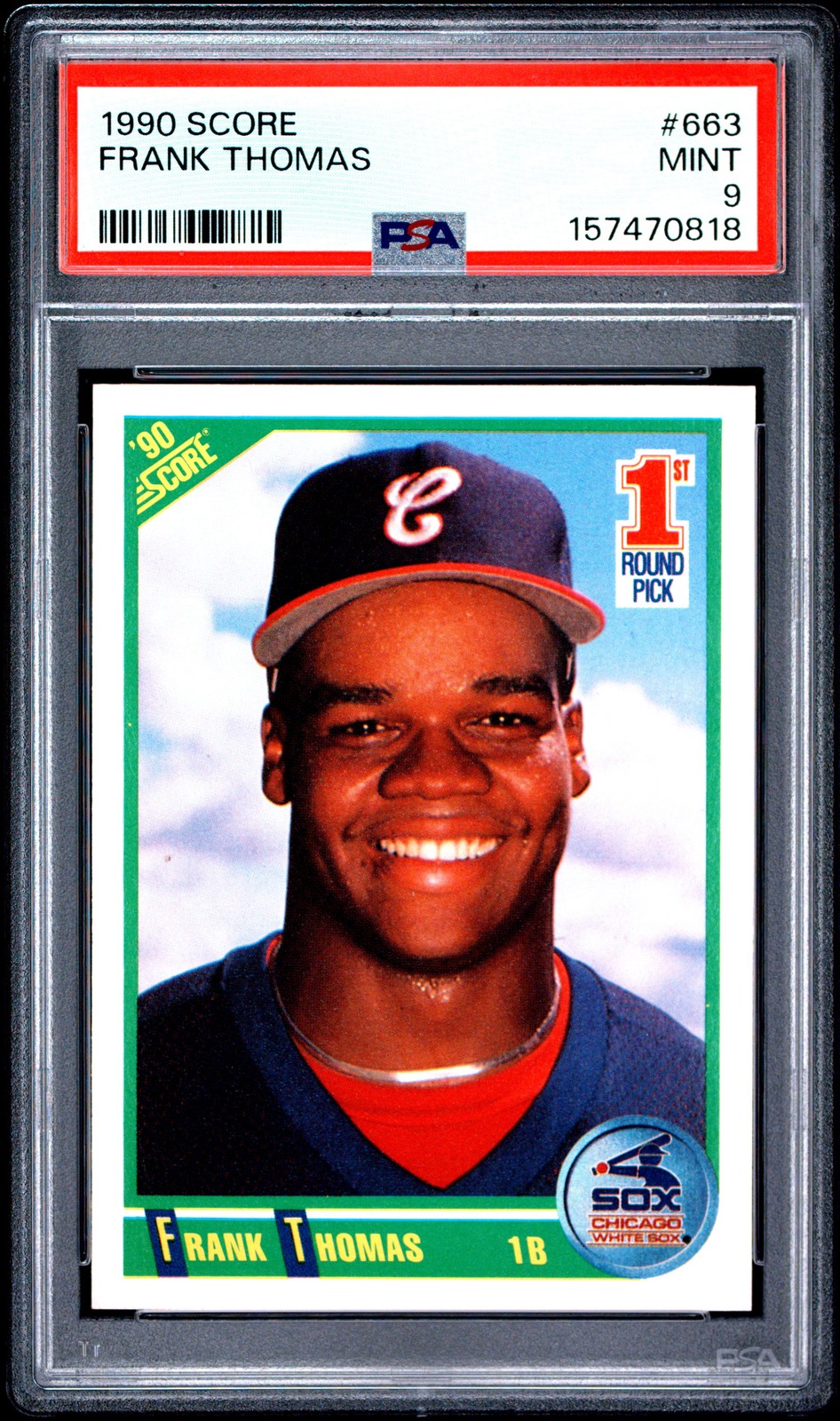 1990 SCORE #663 FRANK THOMAS ROOKIE RC PSA 9