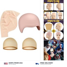 Bald cap latex 2 pack Halloween costume makeup realistic stretchy