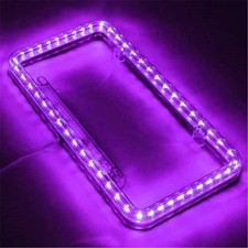 12 V 54 LED Color Light License Plate Frame Acrylic Plastic Lice Color: Purple