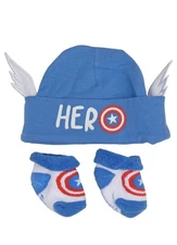 Captain America Symbol Costume 2-Piece Hat and Sock Set Multi-Color