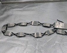 Vintage Western Native American Metal Inscribed Belt 36  