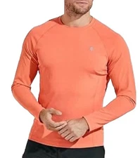 Coolibar Shirt Hightide Long Sleeve Swim Rash Guard UPF 50+ Men’s XXL Orange