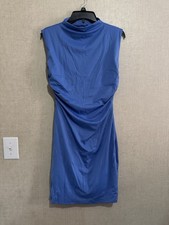 Nine West Women’s Cinched Side Sleeveless Mini Body Con Dress Blue Sz M