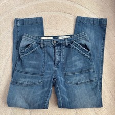 Pilcro the Letterpress Folio Jeans Blue Medium Wash Utility Carpenter Size 27