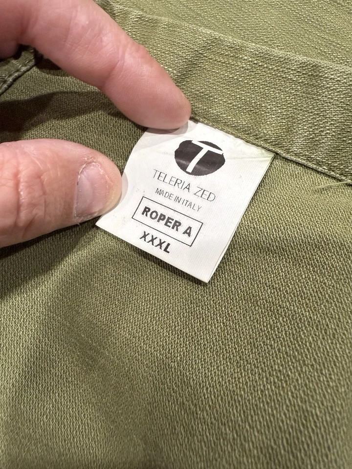 Teleria Zed Italian Custom Olive Drab Green Western Pearl Snap Shirt 3XL  - Image 3 of 3