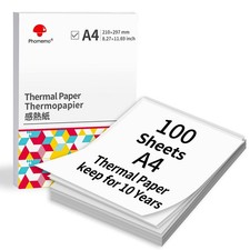 Phomemo A4 Thermal Paper, Printer Paper 8.26" x 11.69" Size, white