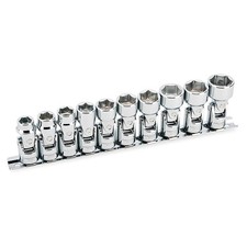 Powerbuilt 38 Drive Metric Universal Joint Socket Set 10pc 10-19mm Swivel Ansi