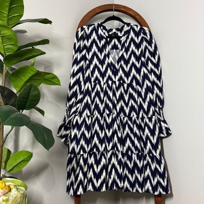 Tuckernuck Pomander Place LARGE Blue White Ikat Kenzo Dress