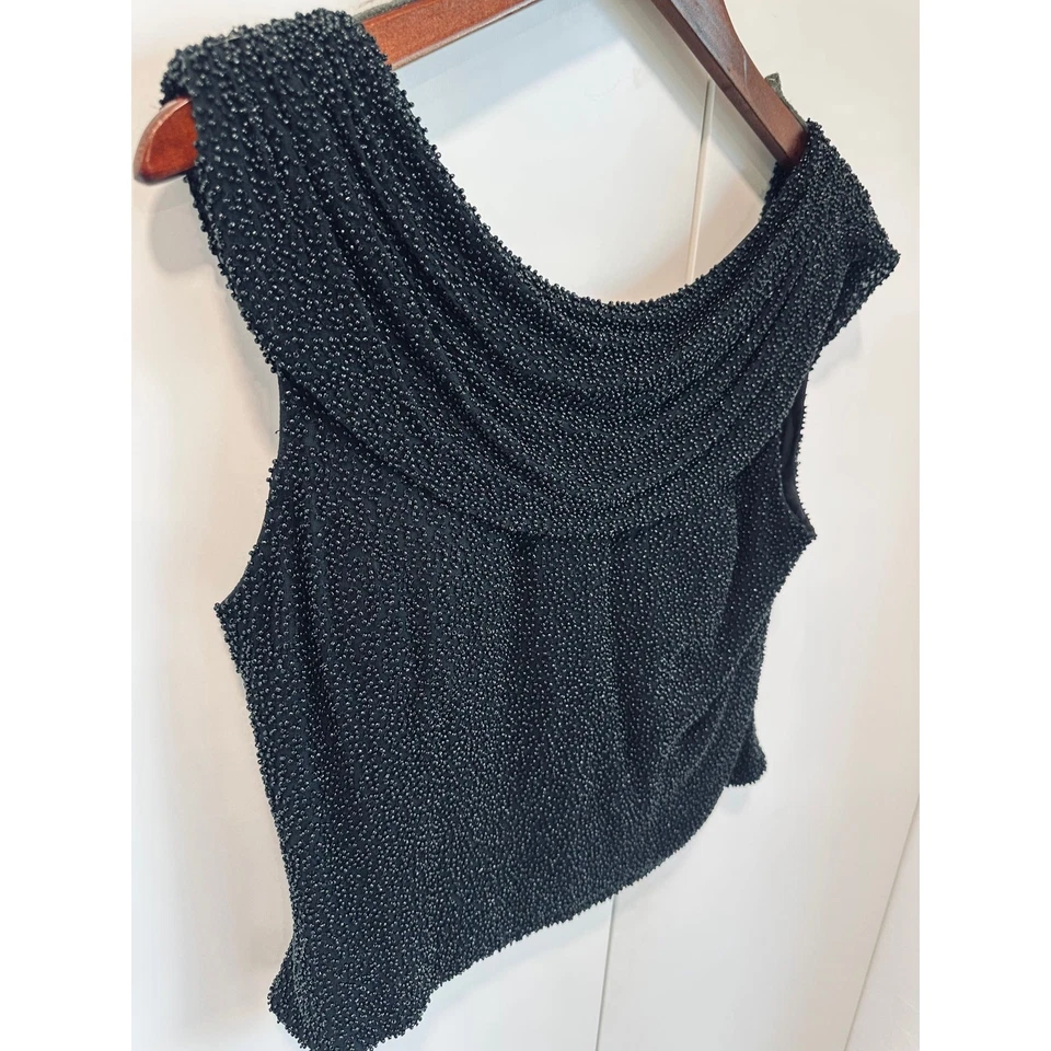 Top Formal Vintage Con Cuentas Talla Mediana Cóctel Noche Ropa Vacaciones Y2K Foto 4 de 4