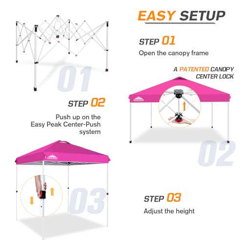 6.6x6.6 Pop Up Canopy Tent Instant Outdoor Canopy Easy Set Up Straight Leg - Picture 3 of 7