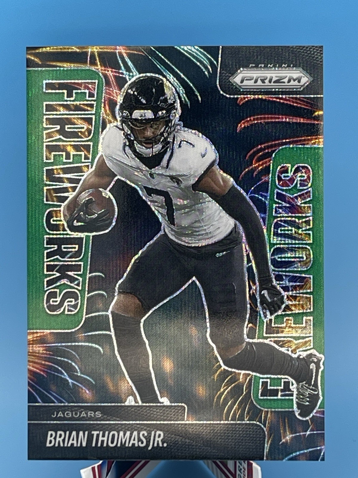 Panini 2025 Prizm - Fireworks Green Insert Brian Thomas Jr. Jaguars #14