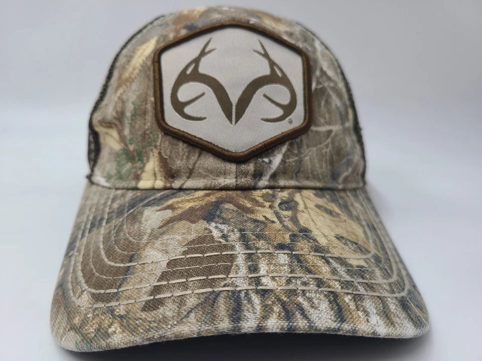 Realtree Camuflaje Malla Camionero Flex Ajustado S-M Sombrero Gorra Caza Peces Papá Hombres Mujeres Marrón Foto 2 de 4