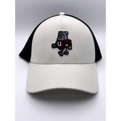 Under Armour Mens Iso-Chill Trucker Hat White Black Bulldog Mascot OSFM Sample