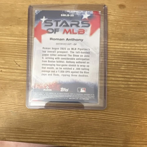 Topps 2025 Stars of MLB Roman Anthony Rookie Insert Red Sox Card #SMLB-25