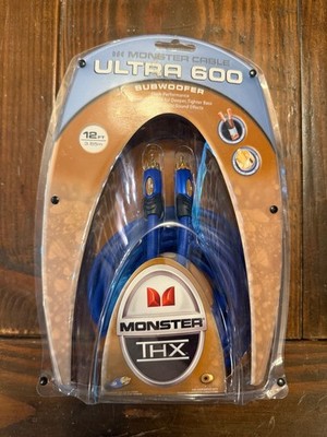 Monster Cable Ultra 600 Subwoofer THX 12ft SEALED 24K RCA Blue Open Box