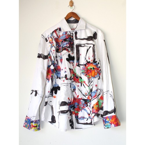 Robert Graham Thriller Printed Men's Shirt Embroidered Floral & Skull XL Limited - Bild 13 von 15