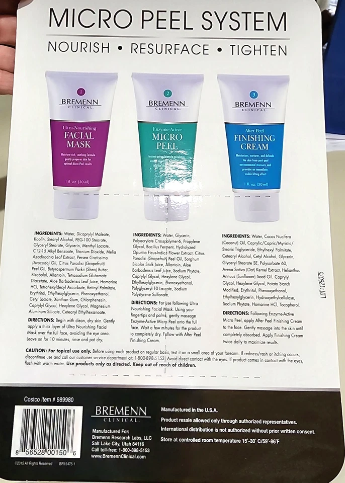 Bremenn Clinical Micro Peel System, 3 Peças, 4 Tratamentos Semanais NOVO LACRADO - Imagem 3 de 4